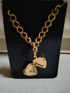 🔗♥️ Gold Chunky Rolo Chain Bracelet with Opening Heart Locket 🔗♥️